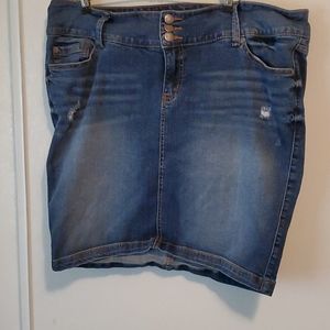 Torrid midi jean skirt,  distressed,  size 16
